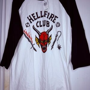 Hellfire Club Graphic Long Sleeve Tee - Black & White
